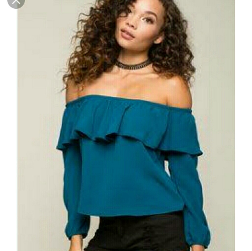 ISO teal off the shoulder